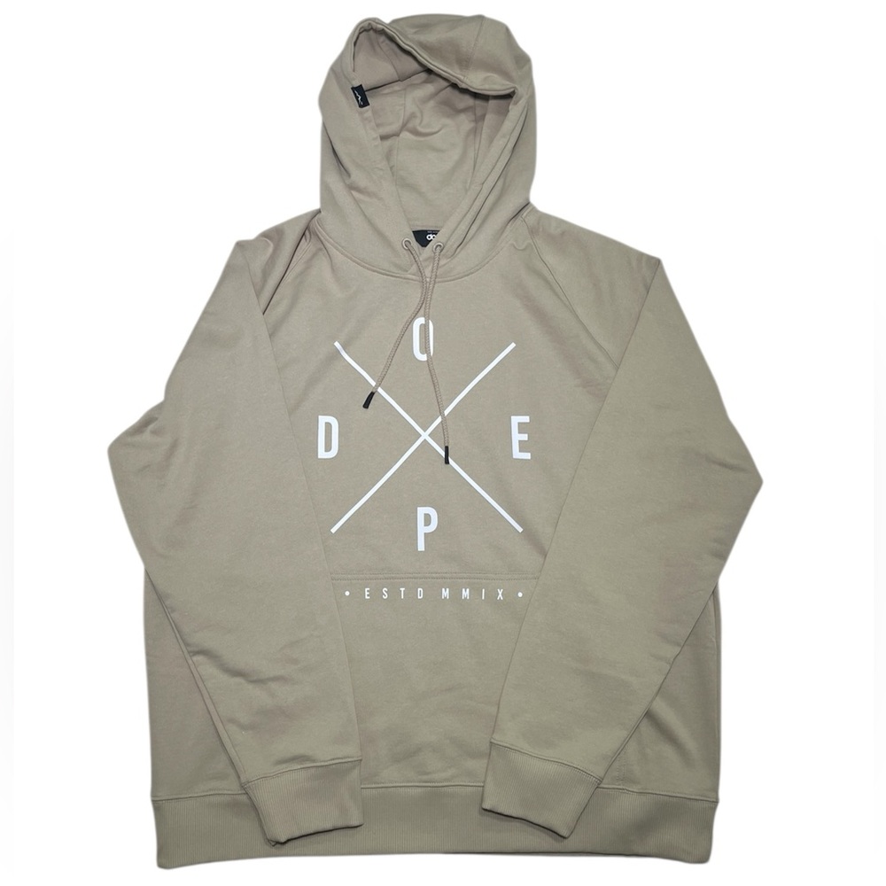 DOEPE Beige Logo Hoodie - Men's Pullover Hooded Sweatshirt